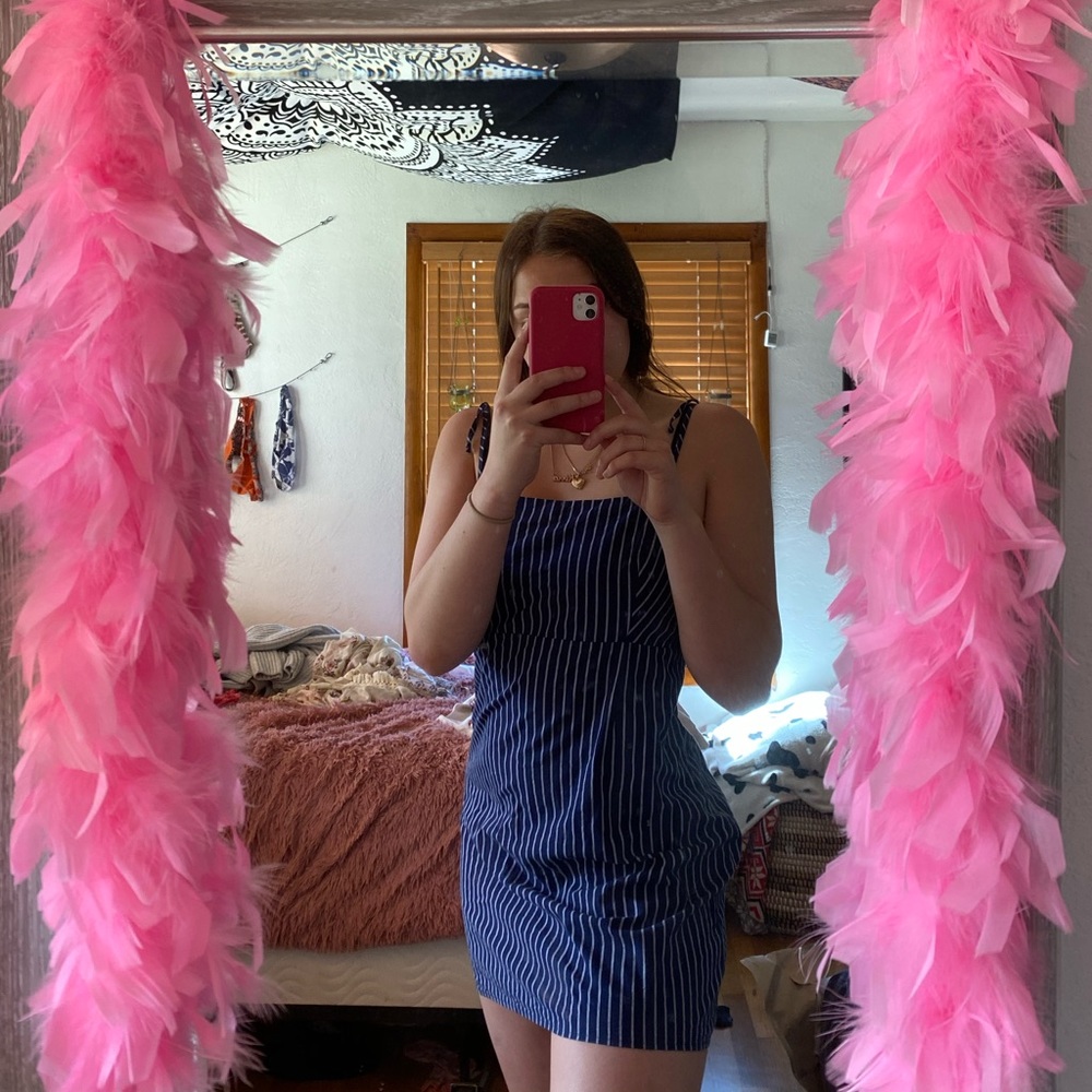 White and blue dress